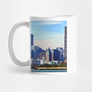 Chicago IL - Chicago Skyline and Navy Pier Mug